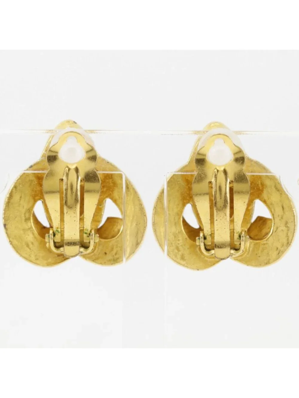 Chanel CC Logo Vintage Gold Plated Earrings